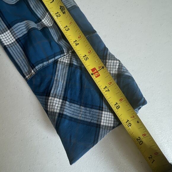 J. Jill Atlantic Plaid Tunic Top size XS Petites Hi-lo Button Back blue - Picture 11 of 15